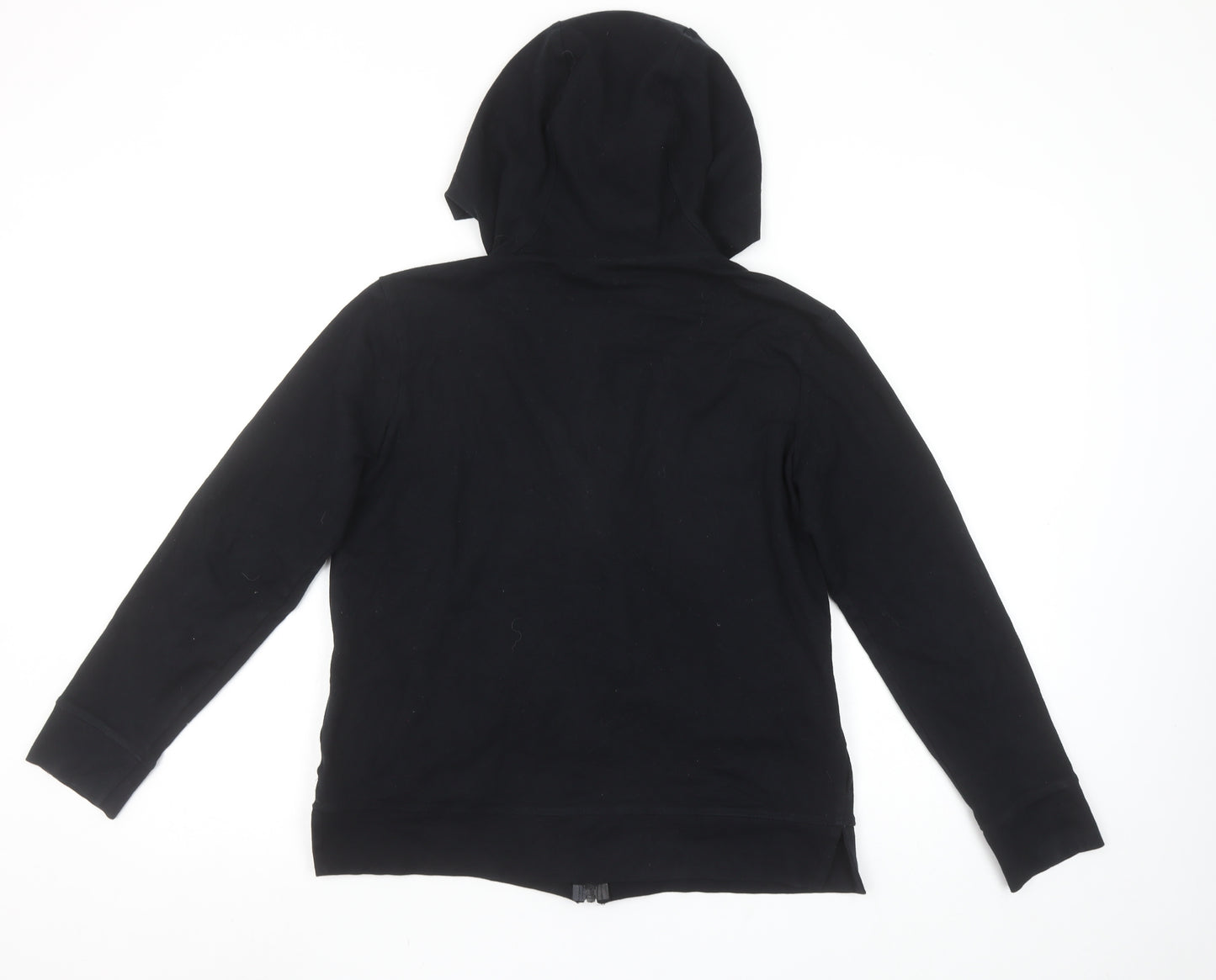Decathlon Women Black Full Zip Hoodie M Regular Hooded Sweatshirt