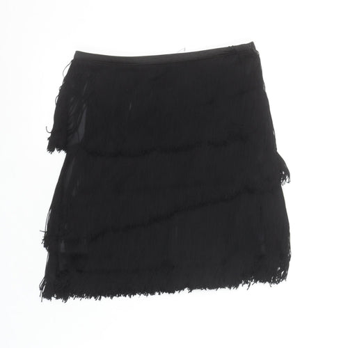 Zara Basic Women's Black Fringe Mini Skirt Size S