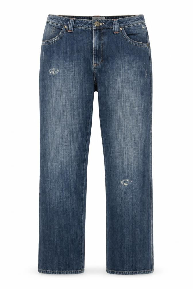 Front view of JEP'S Women's Blue Straight Leg 100% Cotton Jeans, size 12