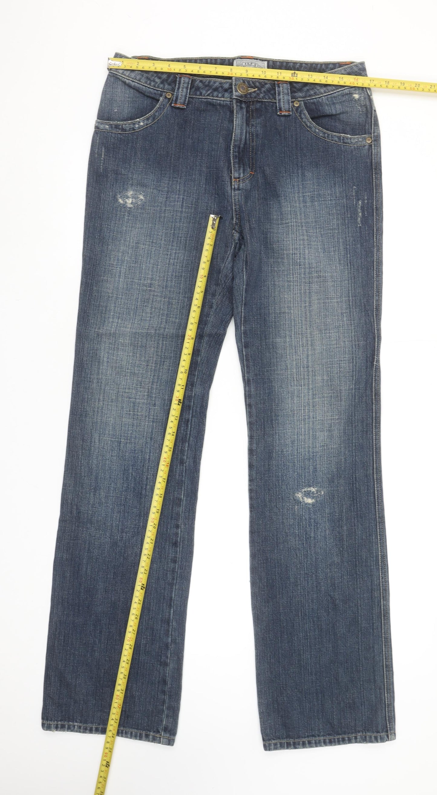 JEP'S Women's Blue Straight Leg 100% Cotton Jeans Size 12