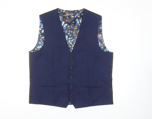 Next Men's Blue 46R Tailoring Formal Suit Waistcoat