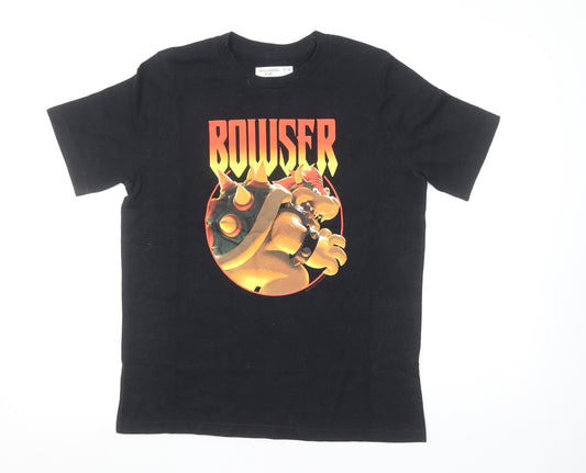 Front view of Abercrombie & Fitch Kids boys’ black bowser graphic t-shirt 15-16 years