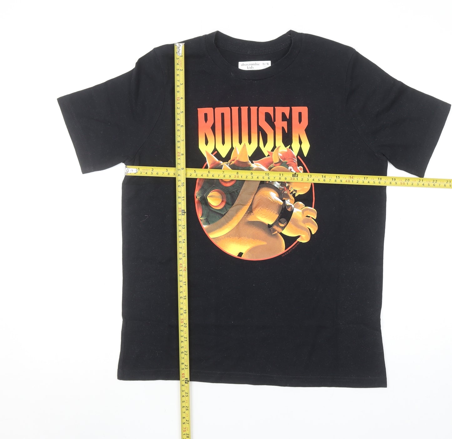 Abercrombie Kids Boys Black Bowser Graphic T-Shirt 15-16 Years