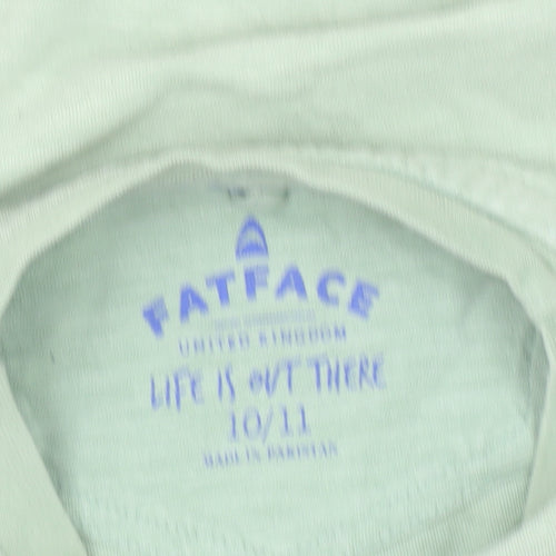 FatFace Boys Green Cotton Short Sleeve Basic T-Shirt 10-11 Years