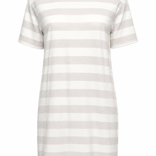 Urban Outfitters Women Beige XS Striped Cotton T-Shirt Dress