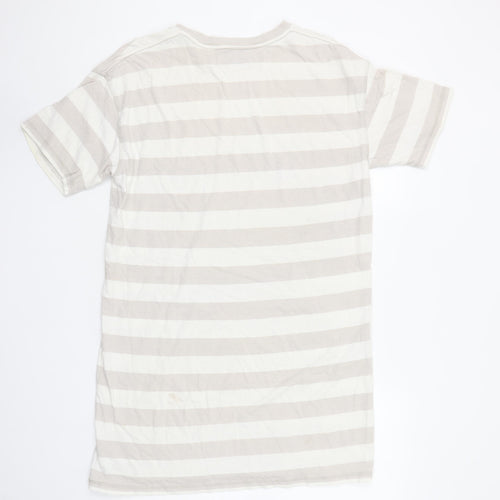 Urban Outfitters Women Beige XS Striped Cotton T-Shirt Dress