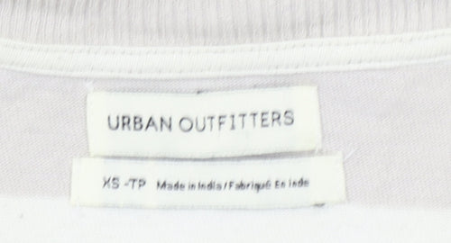 Urban Outfitters Women Beige XS Striped Cotton T-Shirt Dress