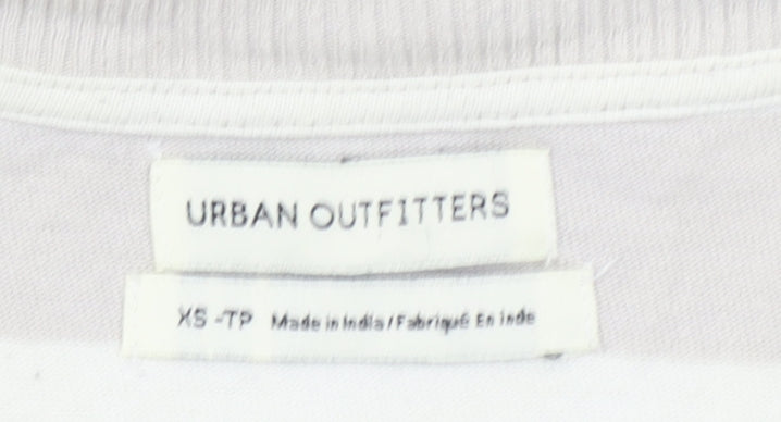 Urban Outfitters Women Beige XS Striped Cotton T-Shirt Dress