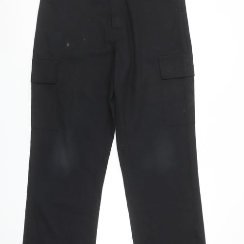 Audi Men's Black Cargo Work Trousers Size M Polyester Cotton Regular Fit