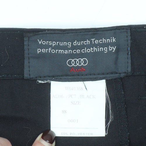 Audi Men's Black Cargo Work Trousers Size M Polyester Cotton Regular Fit