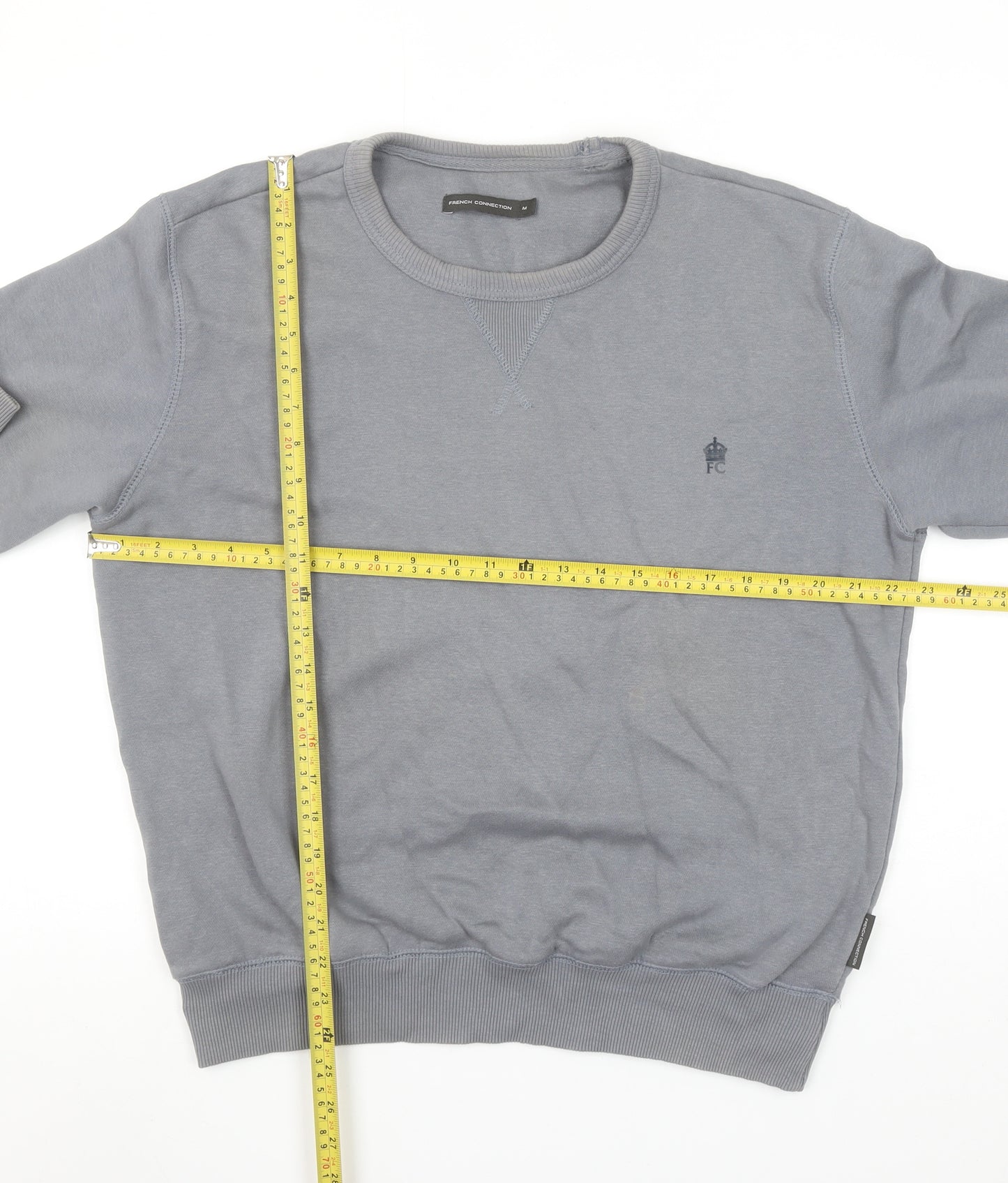 French Connection Men's Grey Crew Neck Sweatshirt Medium