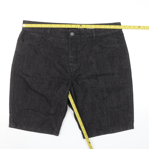 Denim Co Mens Black Denim Straight Shorts W40 Cotton Blend