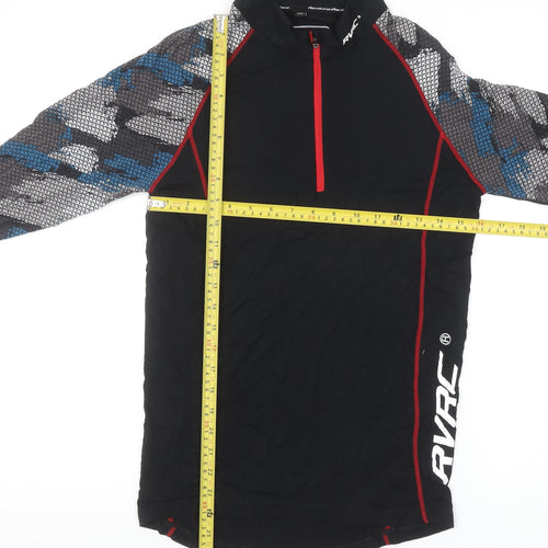 RevolutionRace Men’s Black Camo 1/4 Zip Long Sleeve Activewear Top S
