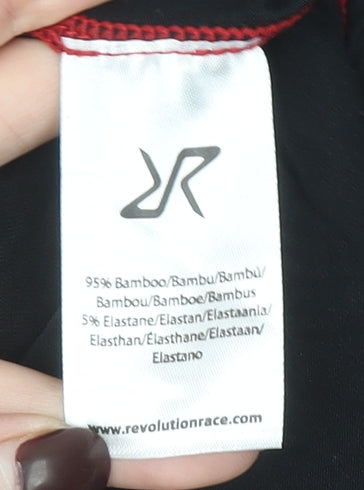 RevolutionRace Men’s Black Camo 1/4 Zip Long Sleeve Activewear Top S