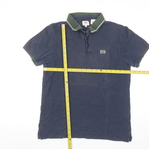 Levi’s Men’s Blue Cotton Polo Shirt Size S Short Sleeve Casual Top