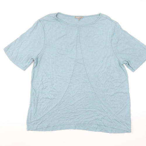 Jaeger Womens Blue Short Sleeve Cotton Jersey T-Shirt L
