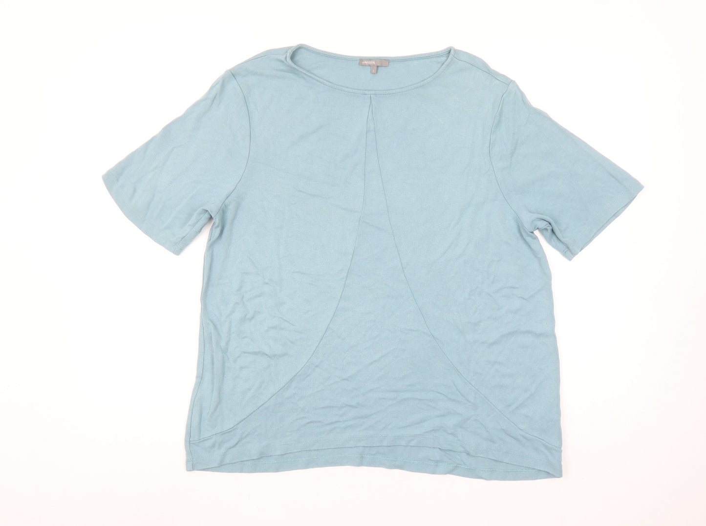 Jaeger Womens Blue Short Sleeve Cotton Jersey T-Shirt L
