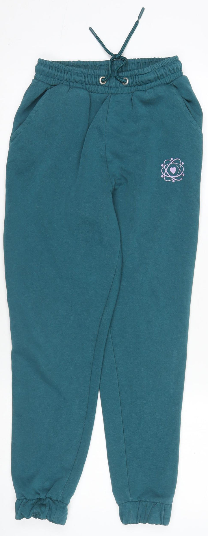 I Love Girlswear Green Fleece Jogger Sweatpants Girls 10 Years Elastic Waist