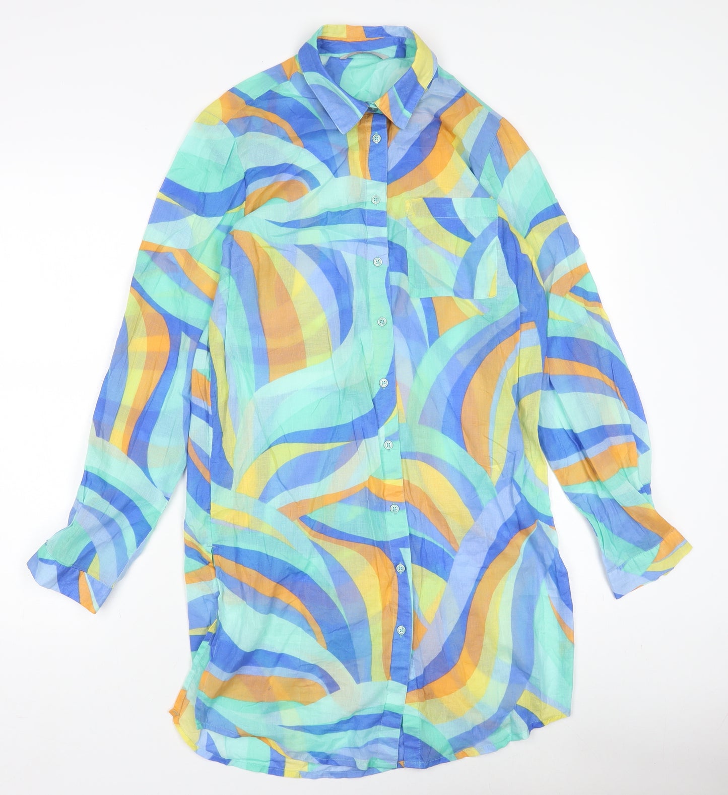 George Women’s Multicoloured Cotton Shirt Dress Size 14