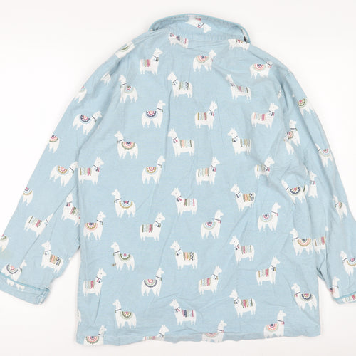 Morgan & Finch Boys Blue Llama Print Long Sleeve Pyjama Top Small