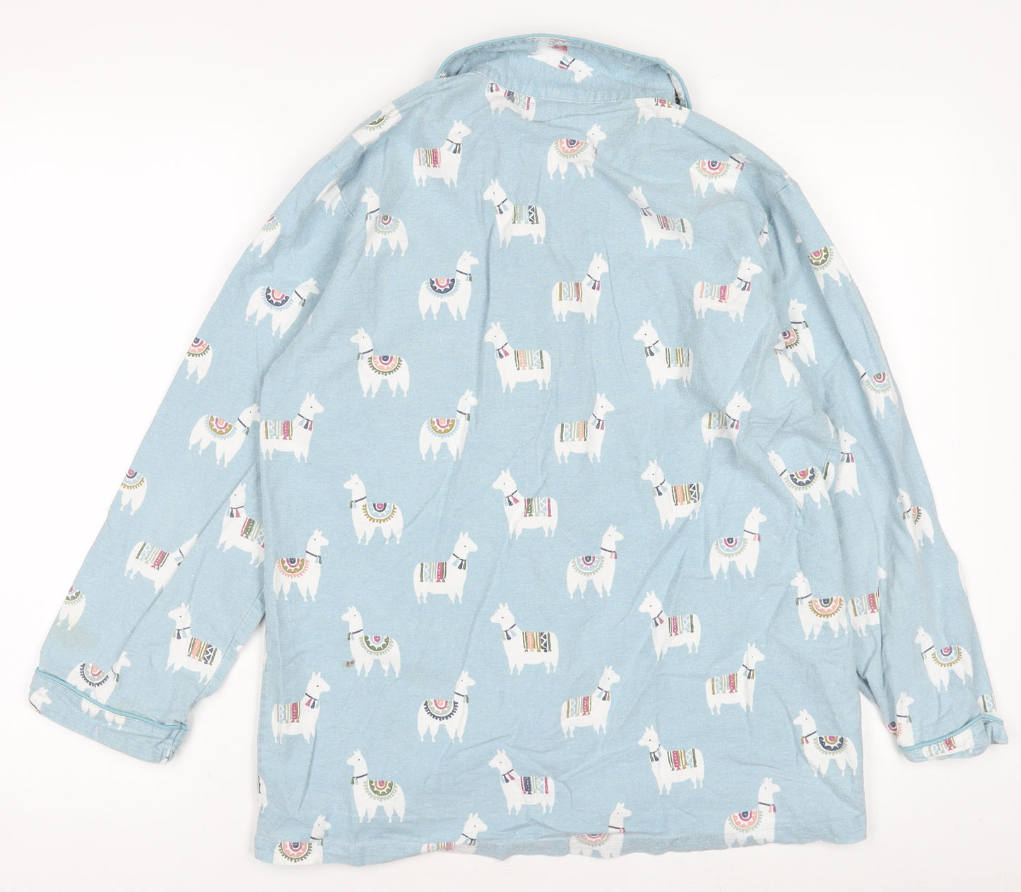 Morgan & Finch Boys Blue Llama Print Long Sleeve Pyjama Top Small