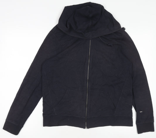 Next Petite Black Zip Hooded Cotton Activewear Jacket Women's Size 14