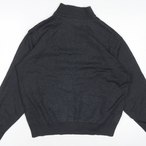 Laxy Boys Black Wool Blend Mock Neck Pullover Jumper Size S