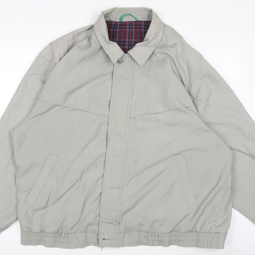 Canda Men's Grey Bomber Jacket Size L Cotton Blend Lined Casual