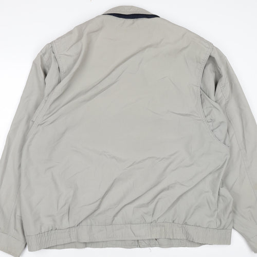 Canda Men's Grey Bomber Jacket Size L Cotton Blend Lined Casual
