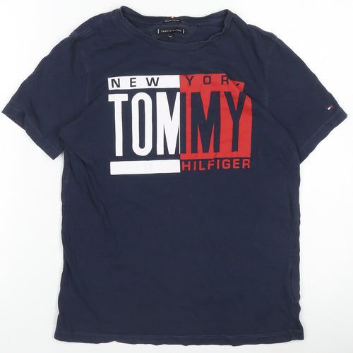 Tommy Hilfiger Boys Blue Graphic Logo T-Shirt Size 164