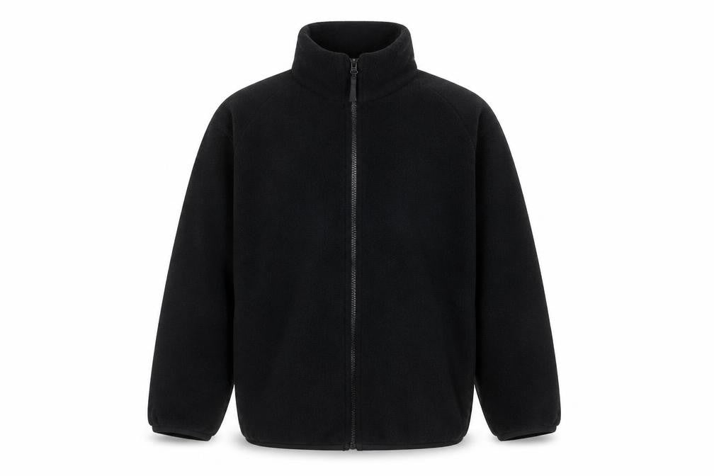Front view of Uniqlo boys’ black xl fleece full zip basic jacket
