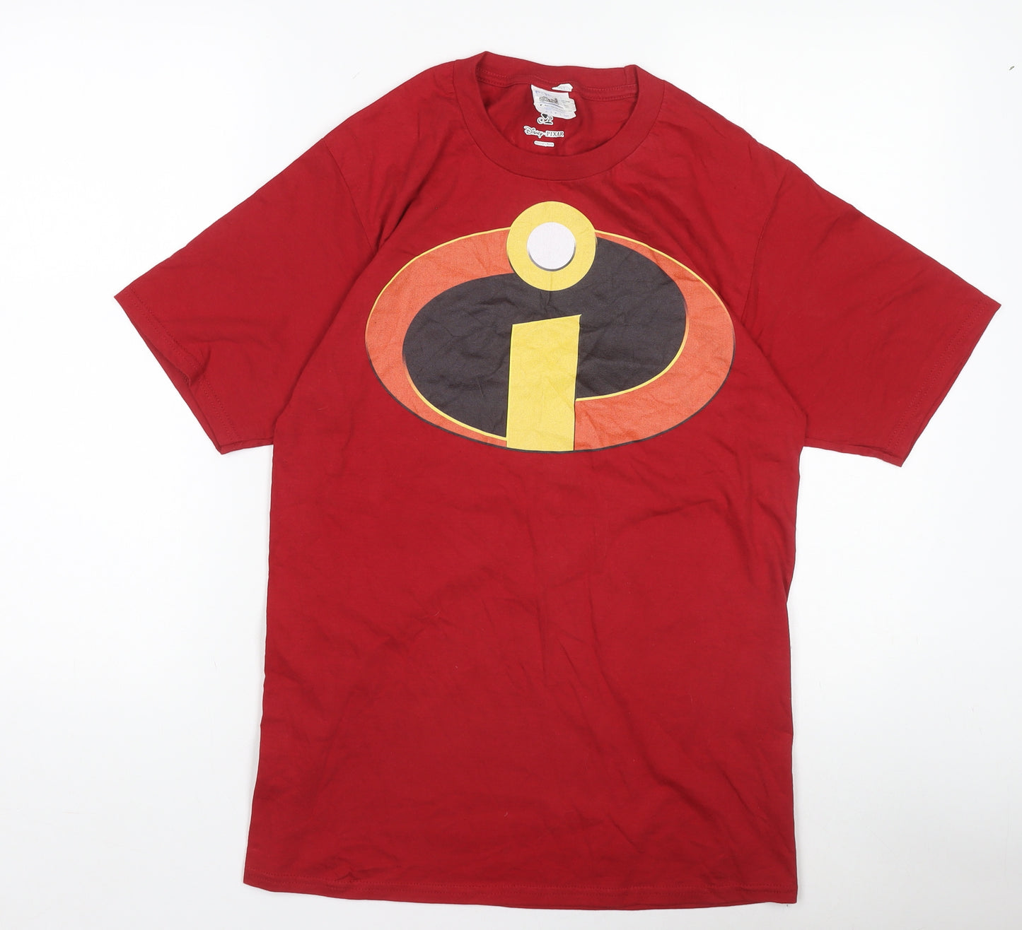Disney Pixar Boys Red The Incredibles Logo Short Sleeve T-Shirt Size M