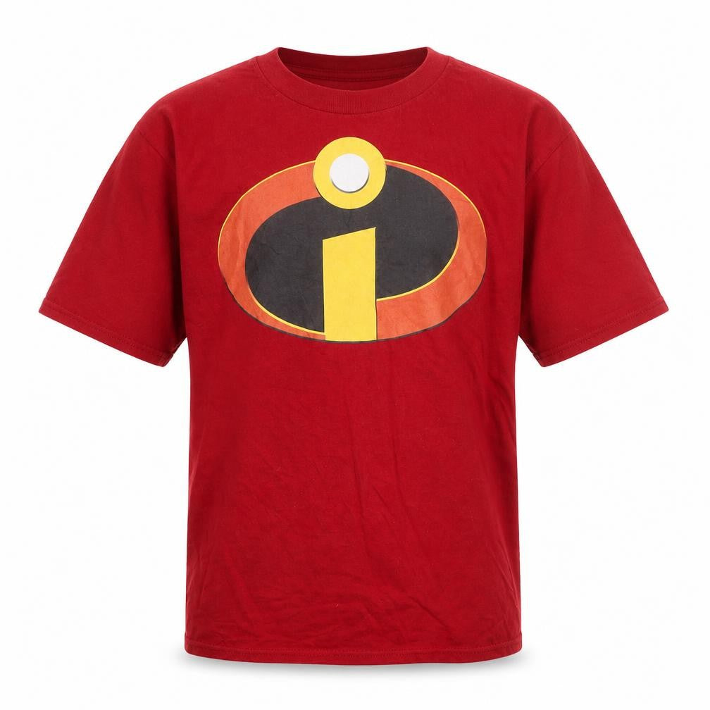 Disney Pixar Boys Red The Incredibles Logo Short Sleeve T-Shirt Size M