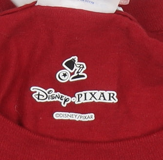 Disney Pixar Boys Red The Incredibles Logo Short Sleeve T-Shirt Size M
