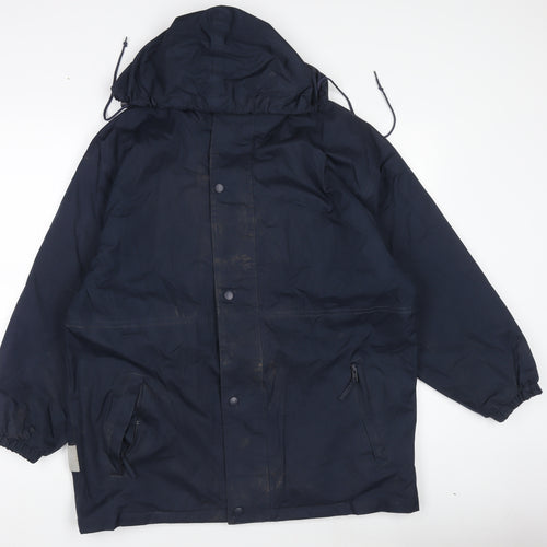 Result Men's Blue Waterproof Hooded Rain Coat Jacket Size S