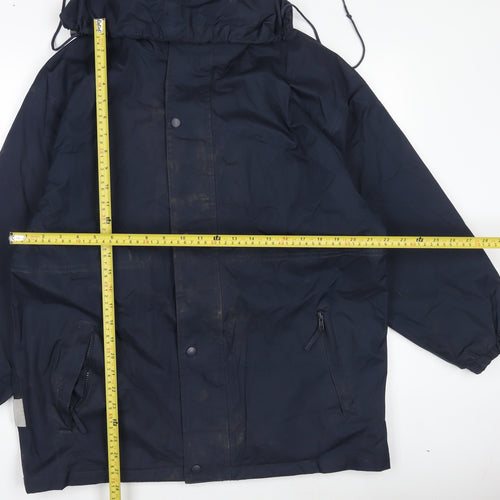 Result Men's Blue Waterproof Hooded Rain Coat Jacket Size S