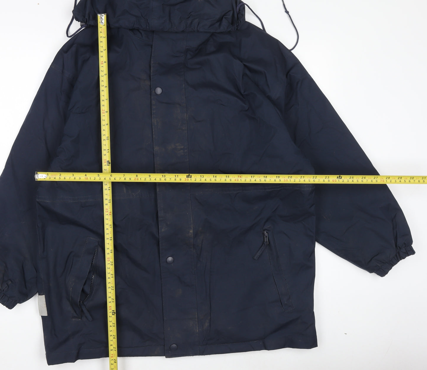 Result Men's Blue Waterproof Hooded Rain Coat Jacket Size S