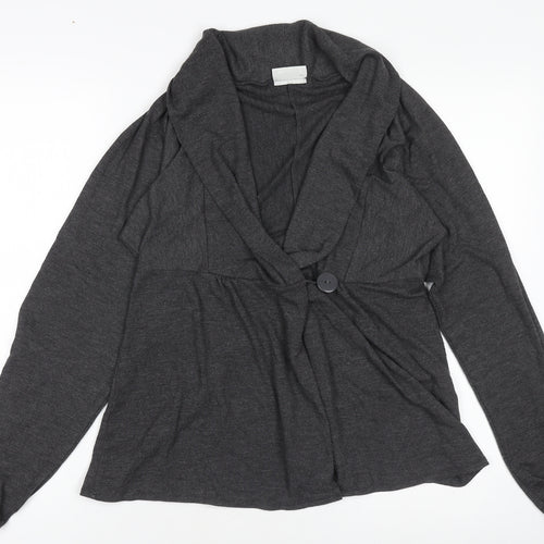 Yessica Women's Grey Basic Jacket Size 12 Lightweight Stretch