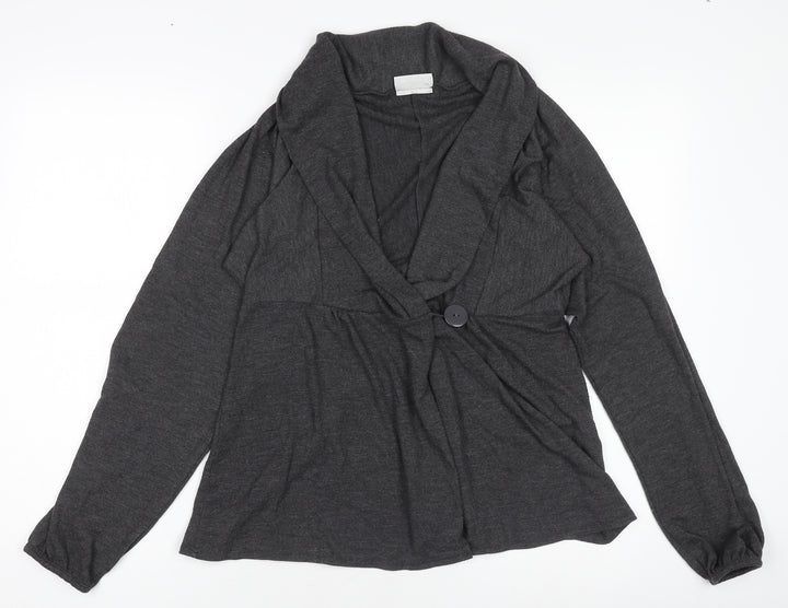 Yessica Women's Grey Basic Jacket Size 12 Lightweight Stretch