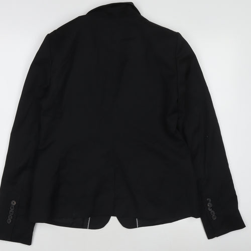 Massimo Dutti Women's Black Single-Breasted Blazer Size M
