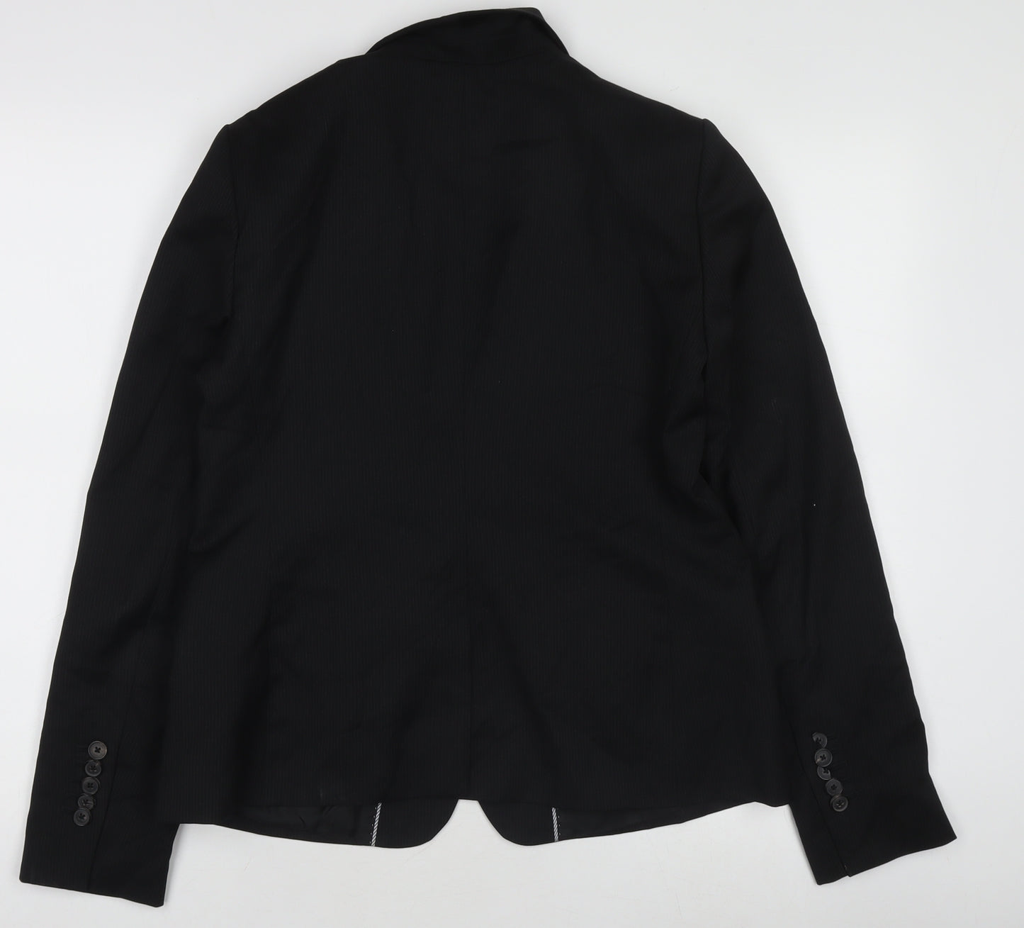 Massimo Dutti Women's Black Single-Breasted Blazer Size M