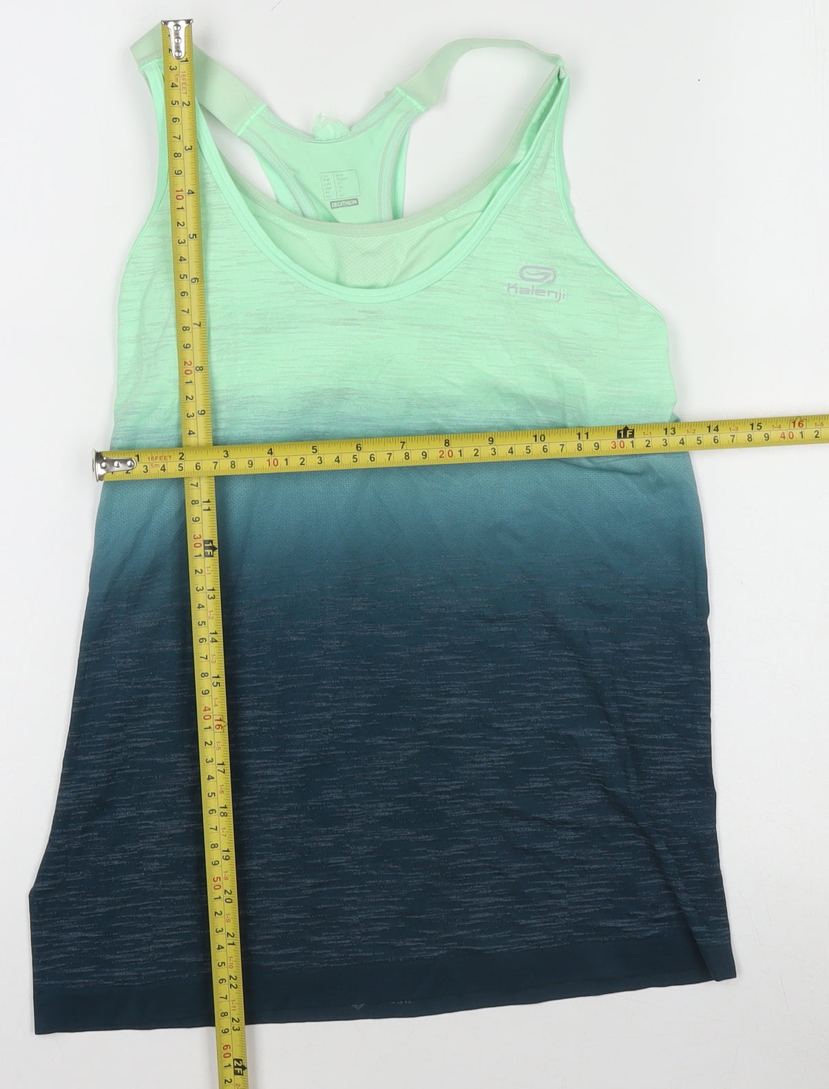 Kalenji Women's Green Ombre Racerback Running Tank Top XS
