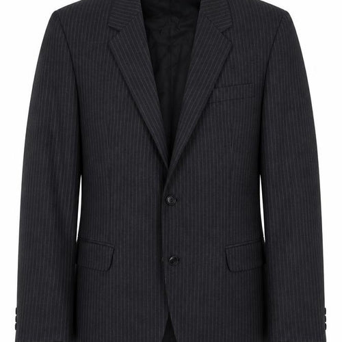 Men's Black Pinstripe Pure Wool Blazer Jacket - 40 Regular Fit