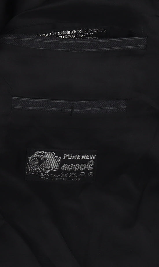 Men's Black Pinstripe Pure Wool Blazer Jacket - 40 Regular Fit