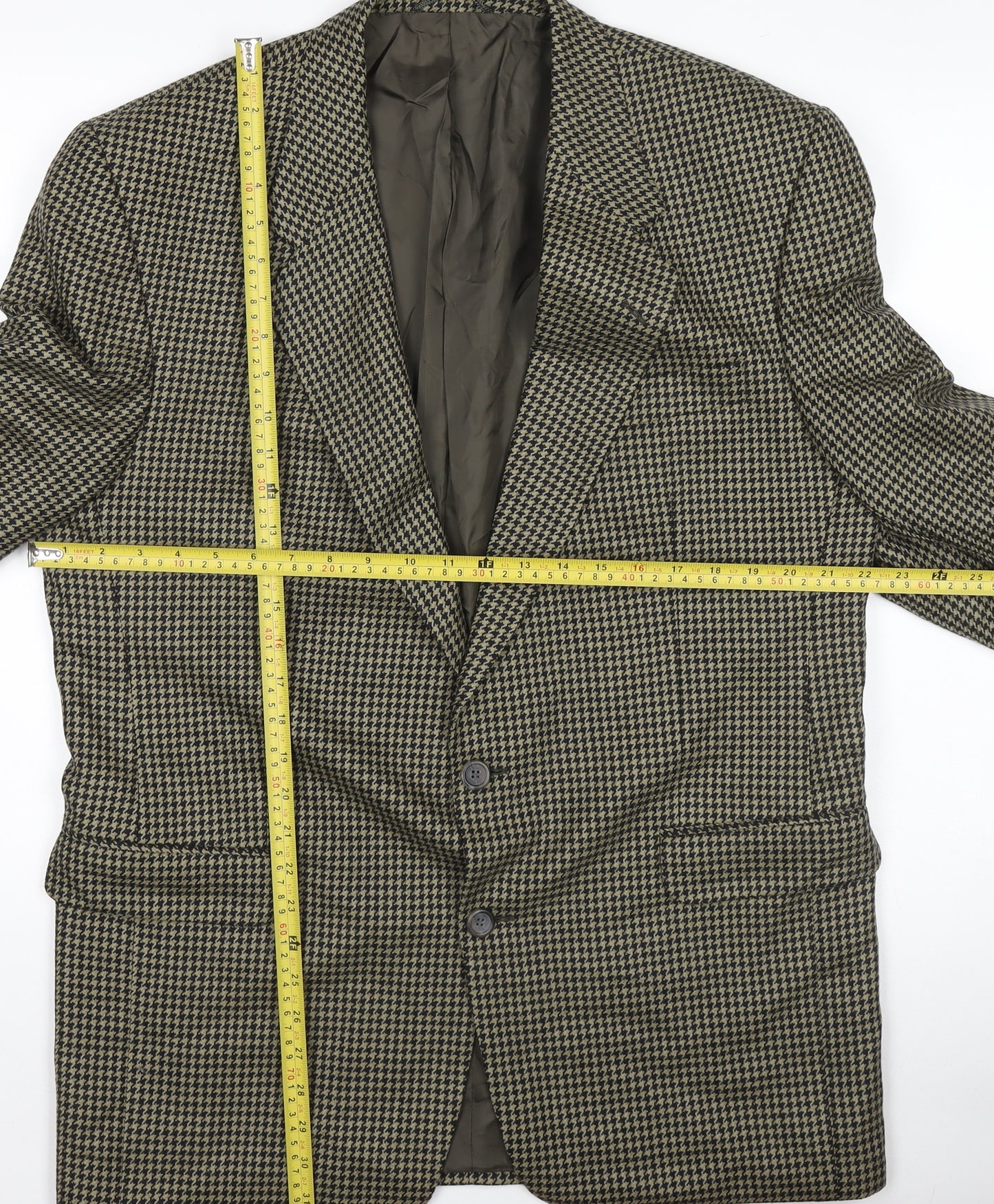 Bruno Kirches by Roy Robson Men's Brown Wool Check Blazer Jacket 2 Button Classic Fit