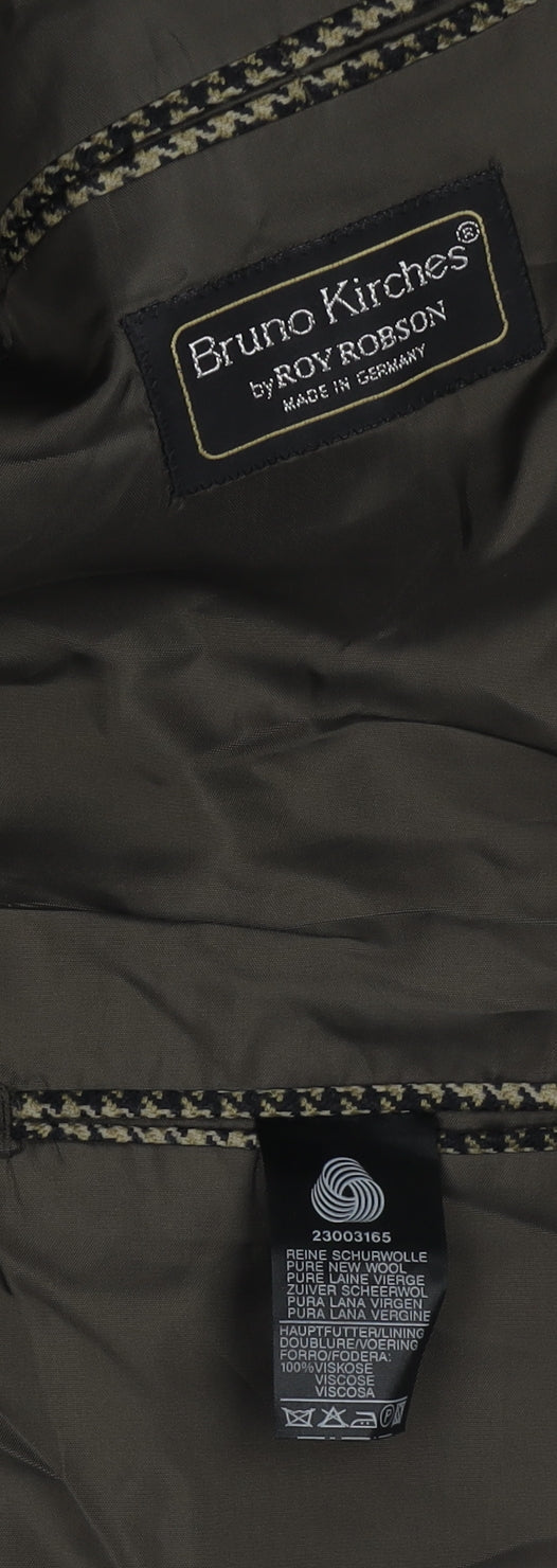 Bruno Kirches by Roy Robson Men's Brown Wool Check Blazer Jacket 2 Button Classic Fit