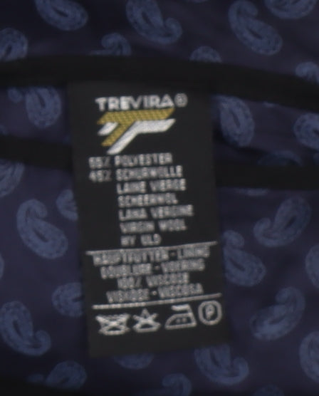 Trevira Men’s Black Double-Breasted Peak Lapel 42L Wool Blend Tuxedo Jacket