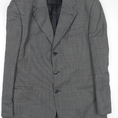 Savoy Taylors Guild Men's Grey Wool Blazer 42R Classic Notch Lapel Jacket