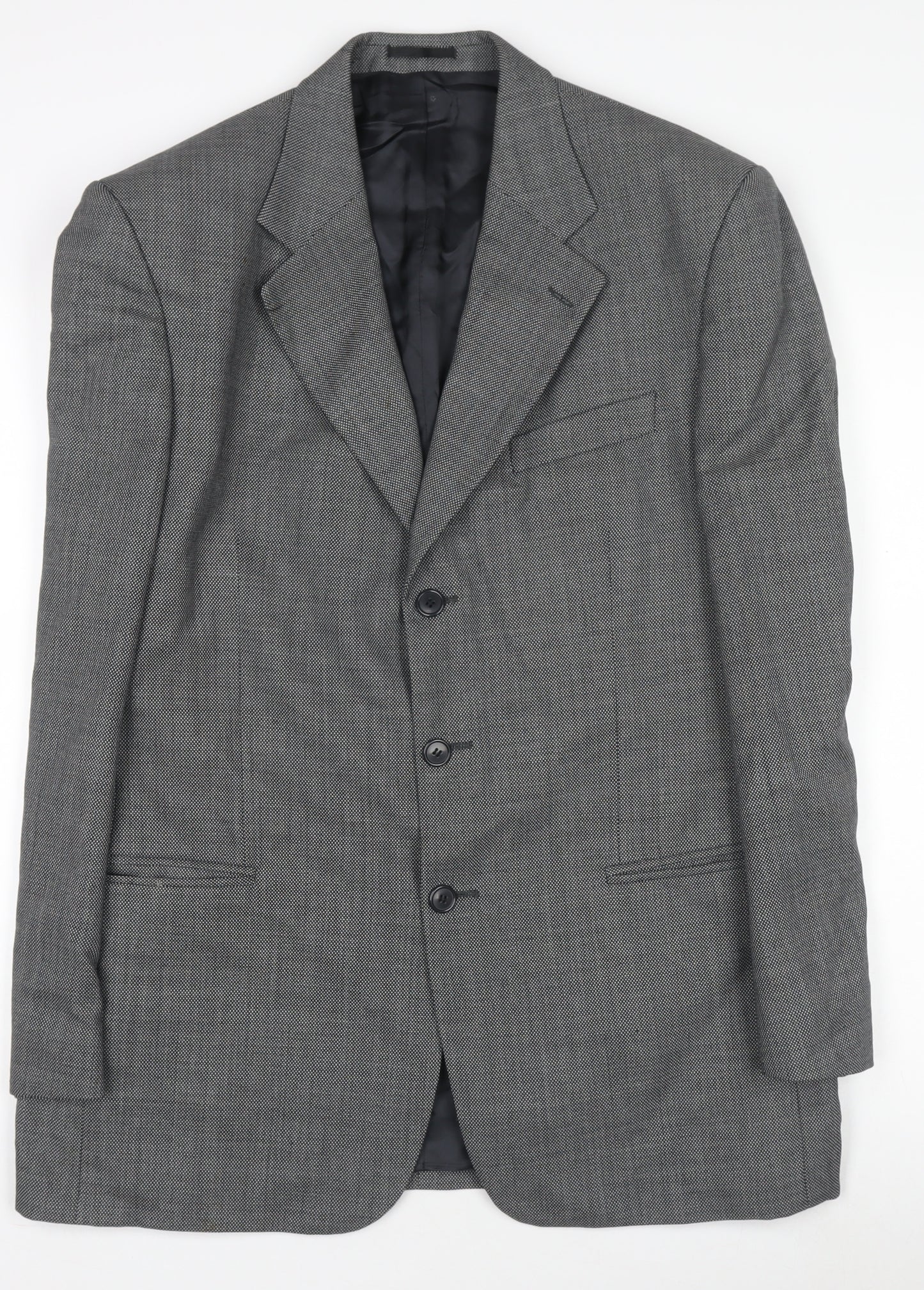 Savoy Taylors Guild Men's Grey Wool Blazer 42R Classic Notch Lapel Jacket