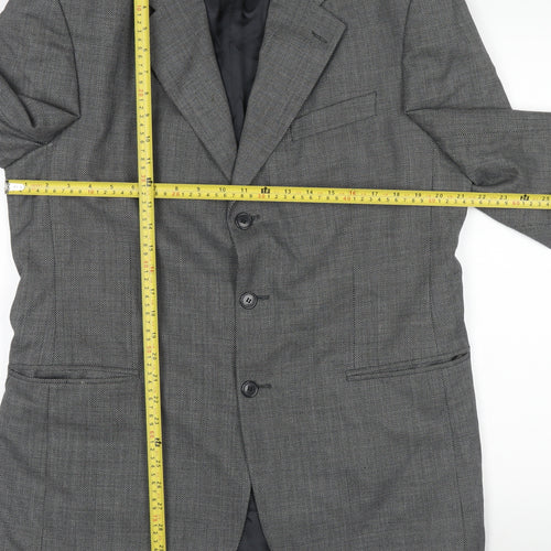 Savoy Taylors Guild Men's Grey Wool Blazer 42R Classic Notch Lapel Jacket